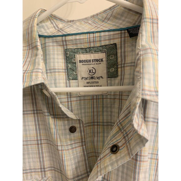 ROUGH STOCK Mens Shirt Size XL Snap Pearl  Buttons Long Sleeve  Western Cowboy - Picture 2 of 14
